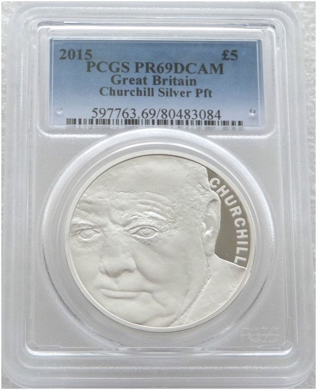 2015 Winston Churchill Piedfort £5 Silver Proof Coin PCGS PR69 DCAM