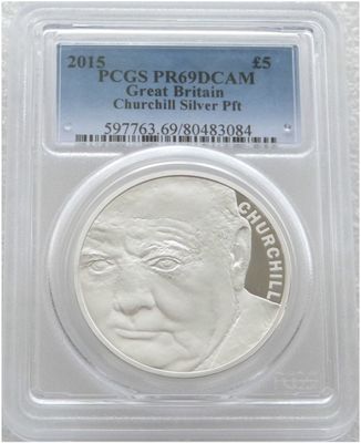 2015 Winston Churchill Piedfort £5 Silver Proof Coin PCGS PR69 DCAM 2015 Winston Churchill Piedfort £5 Silver Proof Coin PCGS PR69 DCAM