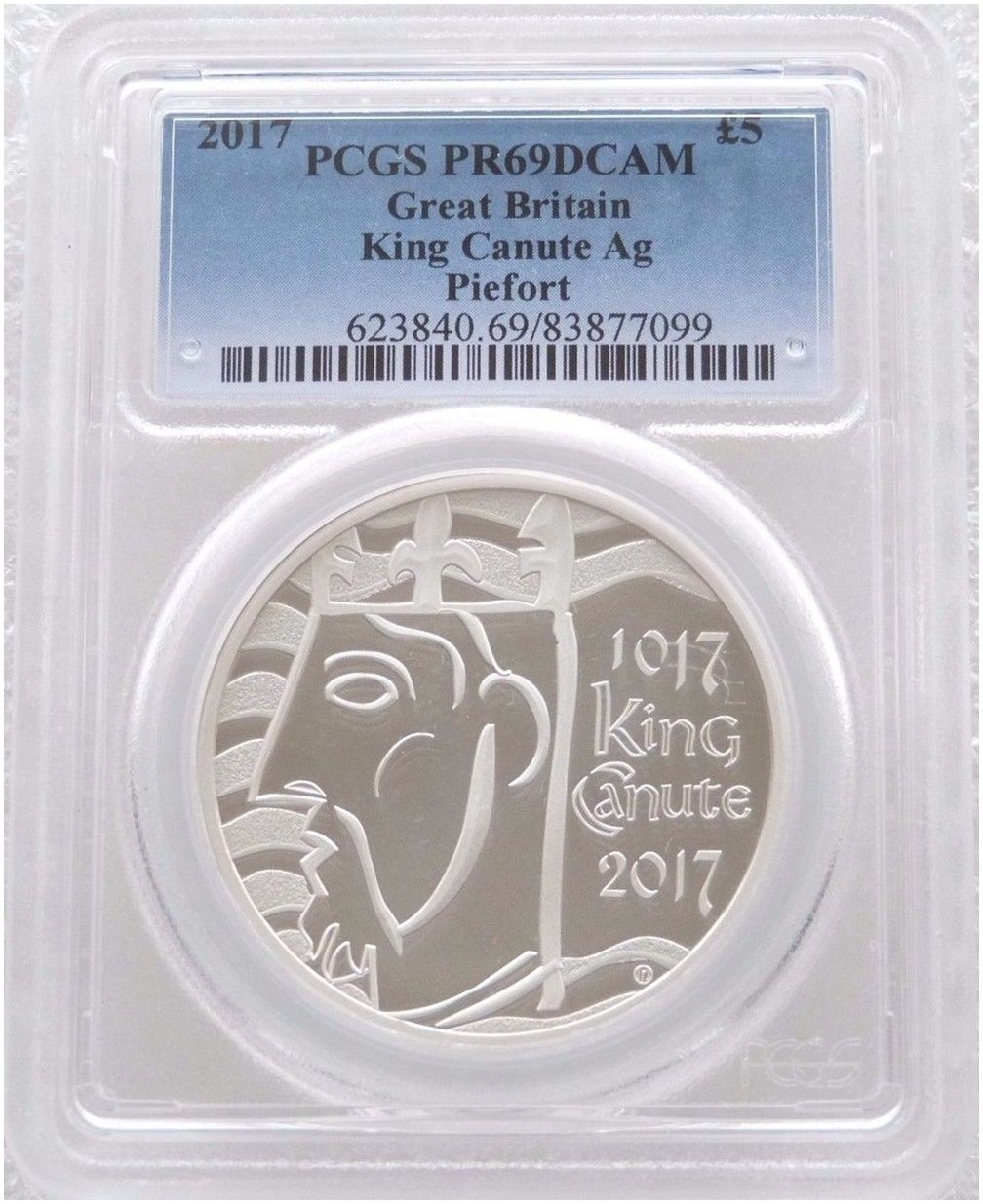 2017 King Canute Coronation Piedfort £5 Silver Proof Coin PCGS PR69 DCAM 2017 King Canute Coronation Piedfort £5 Silver Proof Coin PCGS PR69 DCAM