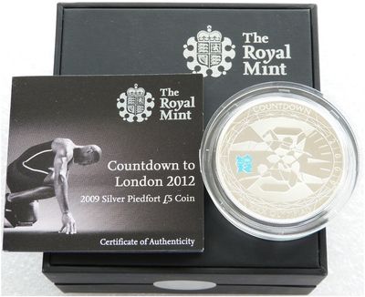 2009 London Olympic Games Countdown Piedfort £5 Silver Proof Coin Box Coa 2009 London Olympic Games Countdown Piedfort £5 Silver Proof Coin Box Coa