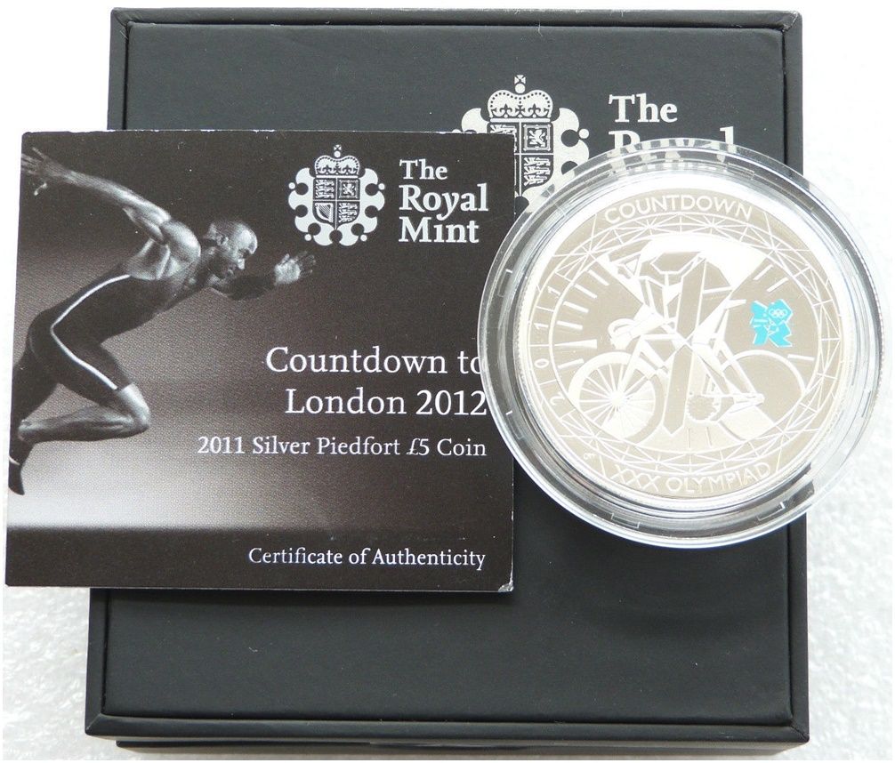 2011 London Olympic Games Countdown Piedfort £5 Silver Proof Coin Box Coa 2011 London Olympic Games Countdown Piedfort £5 Silver Proof Coin Box Coa
