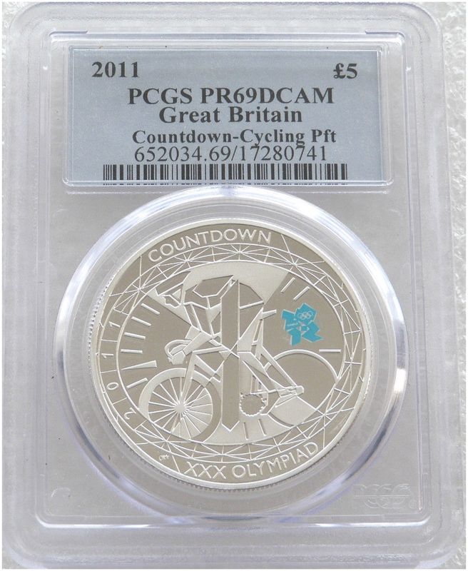 2011 London Olympic Games Countdown Piedfort £5 Silver Proof Coin PCGS PR69 DCAM 2011 London Olympic Games Countdown Piedfort £5 Silver Proof Coin PCGS PR69 DCAM