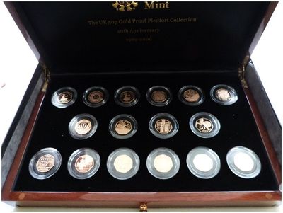 2009 Celebrating 40 Years Piedfort 50p Gold Proof 16 Coin Set Box Coa 2009 Celebrating 40 Years Piedfort 50p Gold Proof 16 Coin Set Box Coa