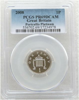 2008 Portcullis 1p Platinum Proof Coin PCGS PR69 DCAM 2008 Portcullis 1p Platinum Proof Coin PCGS PR69 DCAM