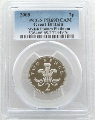 2008 Prince of Wales 2p Platinum Proof Coin PCGS PR69 DCAM 2008 Prince of Wales 2p Platinum Proof Coin PCGS PR69 DCAM