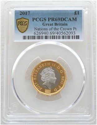 2017 Nations of the Crown £1 Platinum Proof Coin PCGS PR69 DCAM - Mintage 232 2017 Nations of the Crown £1 Platinum Proof Coin PCGS PR69 DCAM - Mintage 232