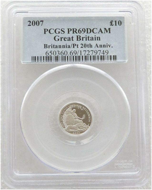2007 Britannia £10 Platinum Proof 1/10oz Coin PCGS PR69 DCAM 2007 Britannia £10 Platinum Proof 1/10oz Coin PCGS PR69 DCAM