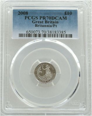 2008 Britannia £10 Platinum Proof 1/10oz Coin  PCGS PR70 DCAM