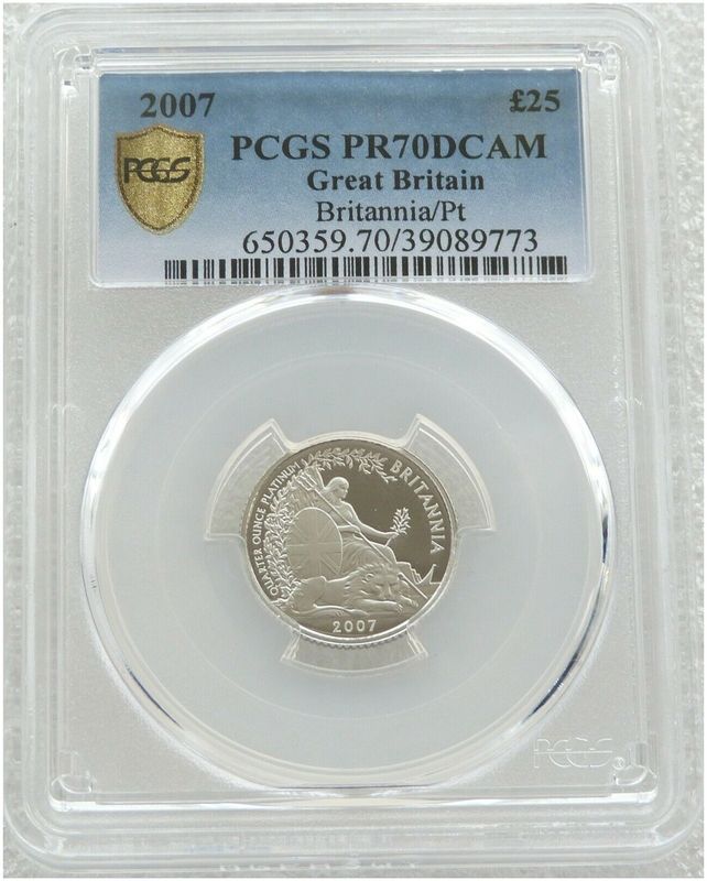 2007 Britannia £25 Platinum Proof 1/4oz Coin PCGS PR70 DCAM 2007 Britannia £25 Platinum Proof 1/4oz Coin PCGS PR70 DCAM