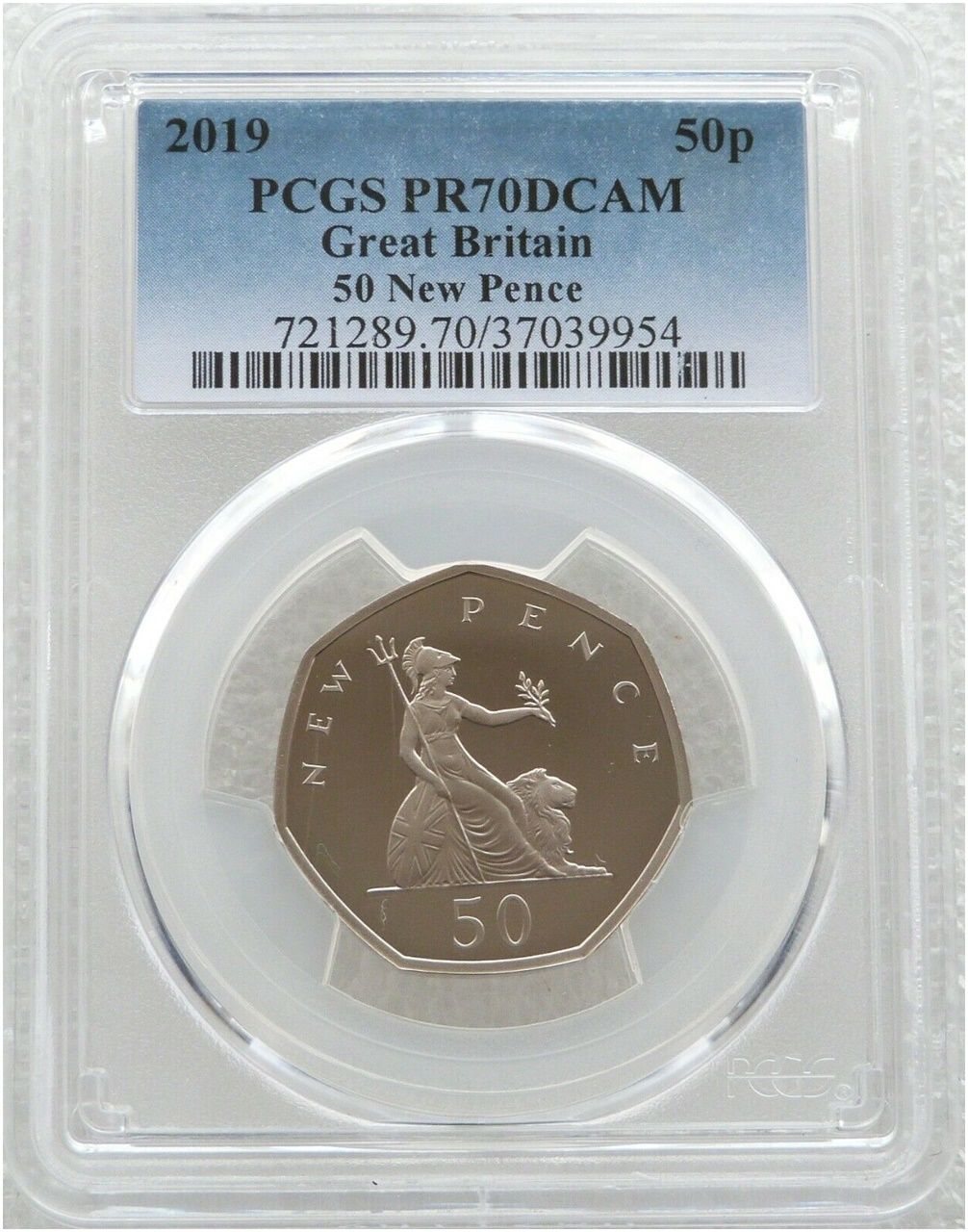 2019 Britannia New Pence 50p Proof Coin PCGS PR70 DCAM