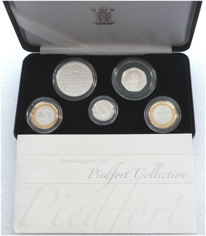2007 Piedfort Silver Proof 5 Coin Set Box Coa 2007 Piedfort Silver Proof 5 Coin Set Box Coa