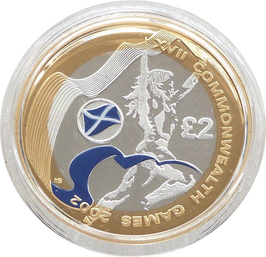 2002 Commonwealth Games Piedfort £2 Silver Proof 4 Coin Set Box Coa