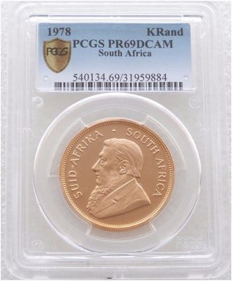 1978 South Africa Full Krugerrand Gold Proof 1oz Coin PCGS PR69 DCAM