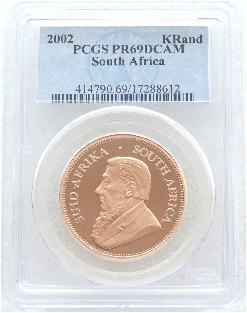 2002 South Africa Full Krugerrand Gold Proof 1oz Coin PCGS PR69 DCAM