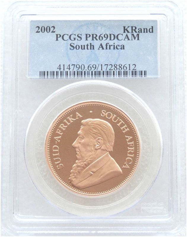 2002 South Africa Full Krugerrand Gold Proof 1oz Coin PCGS PR69 DCAM