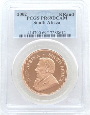 2002 South Africa Full Krugerrand Gold Proof 1oz Coin PCGS PR69 DCAM
