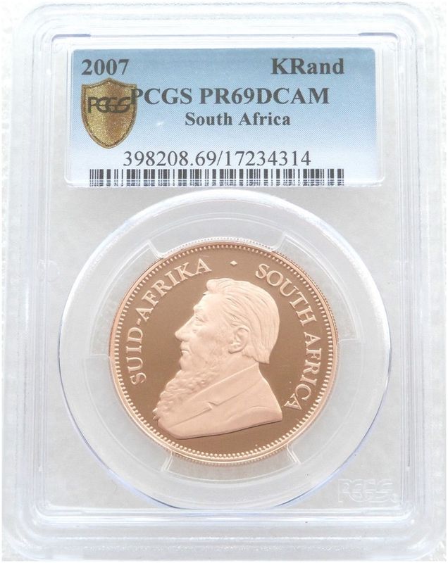 2007 South Africa Full Krugerrand Gold Proof 1oz Coin PCGS PR69 DCAM 2007 South Africa Full Krugerrand Gold Proof 1oz Coin PCGS PR69 DCAM