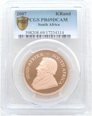2007 South Africa Full Krugerrand Gold Proof 1oz Coin PCGS PR69 DCAM 2007 South Africa Full Krugerrand Gold Proof 1oz Coin PCGS PR69 DCAM