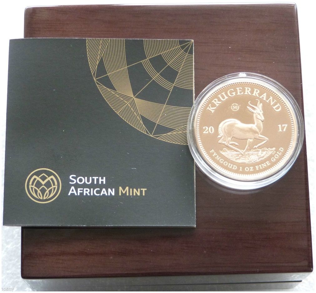 2017 South Africa 50th Anniversary Privy Mark Full Krugerrand Gold Proof 1oz Coin Box Coa