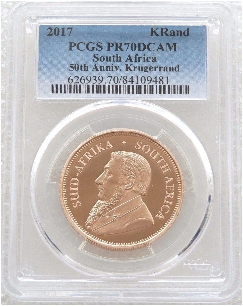 2017 South Africa 50th Anniversary Privy Mark Full Krugerrand Gold Proof 1oz Coin PCGS PR70 DCAM