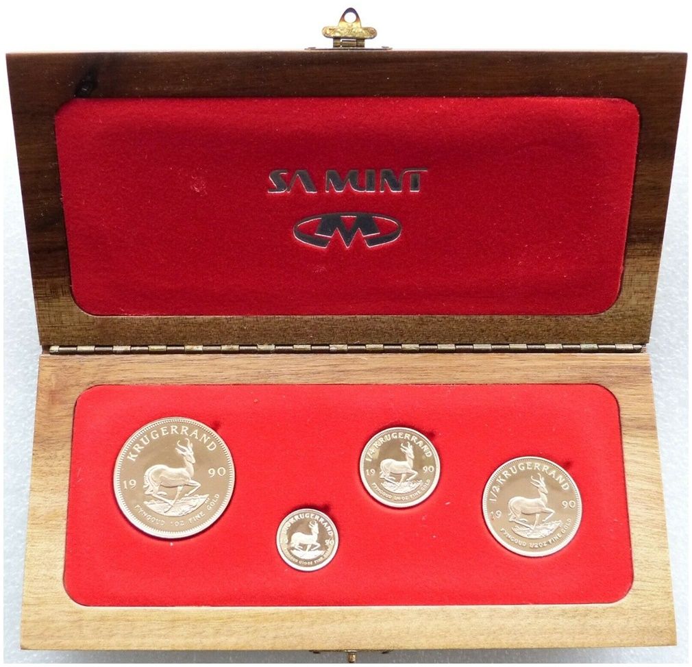 1990 South Africa Prestige Krugerrand Gold Proof 4 Coin Set Boxed 1990 South Africa Prestige Krugerrand Gold Proof 4 Coin Set Boxed