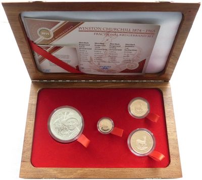 2015 South Africa Prestige Winston Churchill Mint Mark Krugerrand Gold Proof 3 Coin Set Box Coa