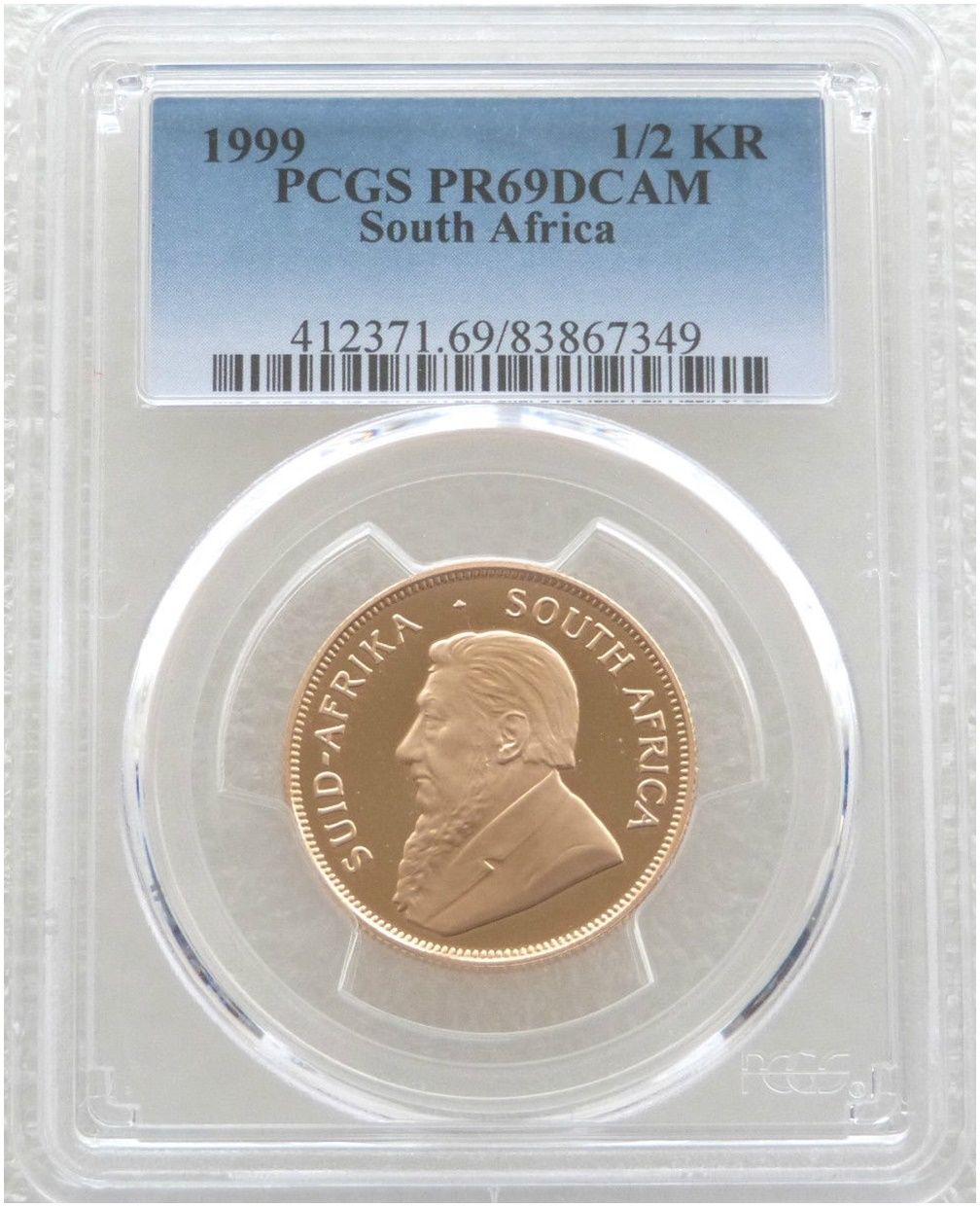 1999 South Africa Half Krugerrand Gold Proof 1/2oz Coin PCGS PR69 DCAM