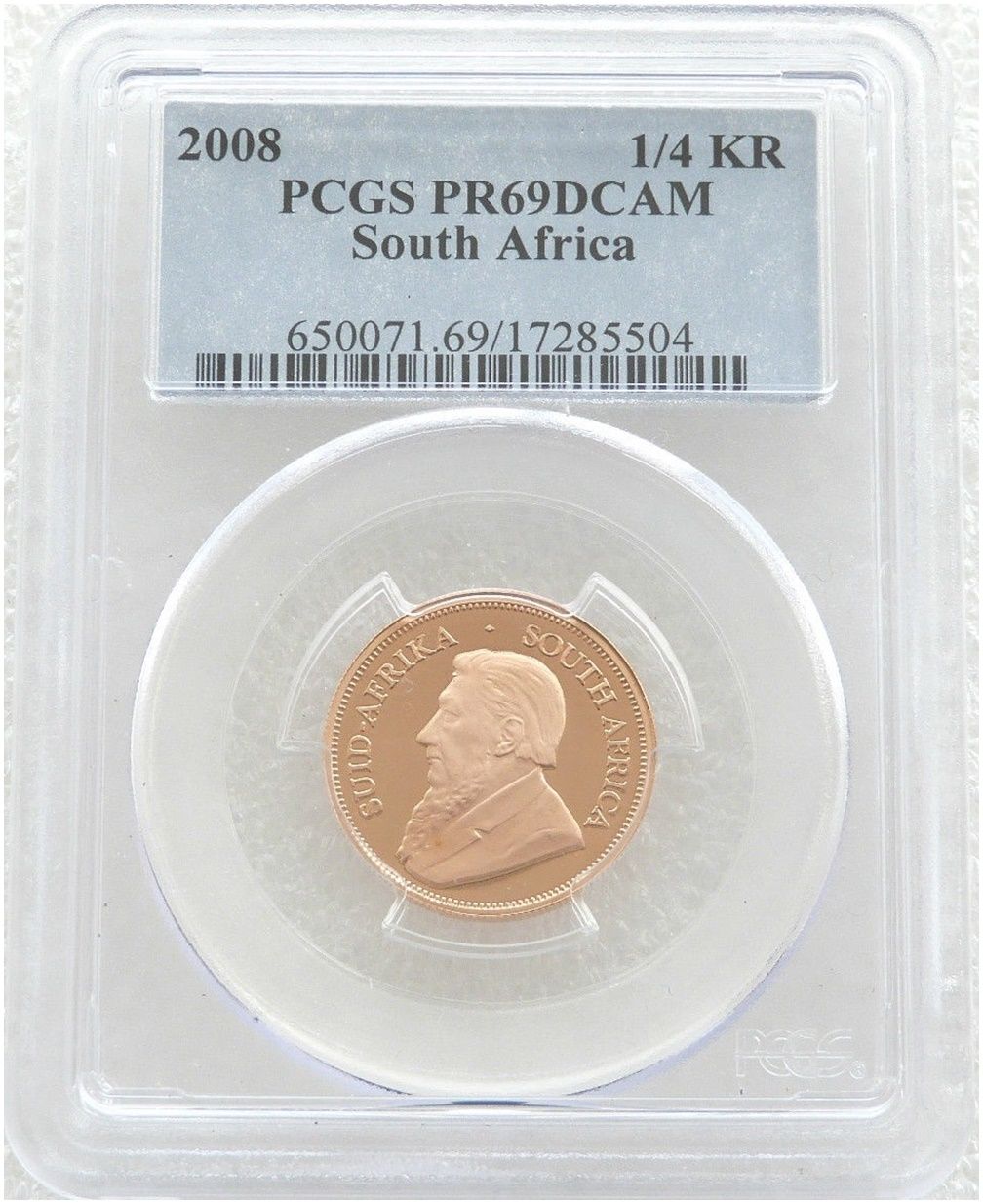 2008 South Africa Quarter Krugerrand Gold Proof 1/4oz Coin PCGS PR69 DCAM