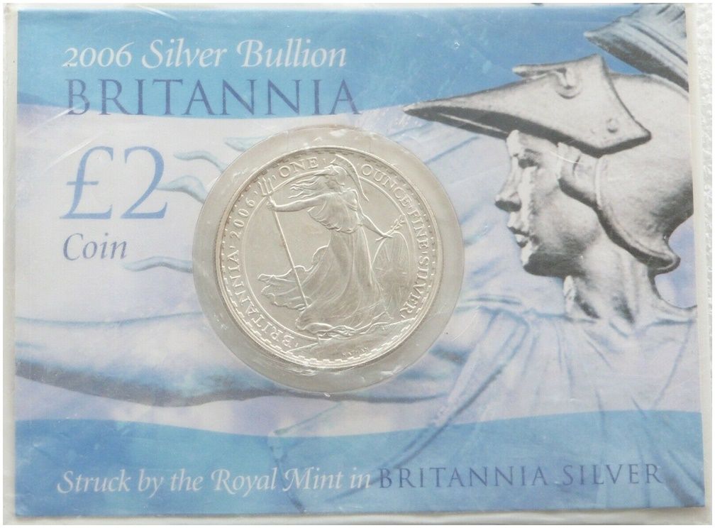 2006 Britannia £2 Silver Bullion 1oz Coin Mint Card Sealed 2006 Britannia £2 Silver Bullion 1oz Coin Mint Card Sealed