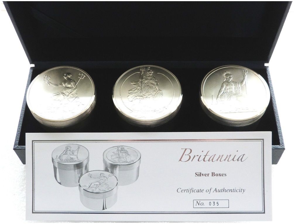 2006 Britannia Silver 3 Box Collection Box Coa - 20.479 Troy Ounces