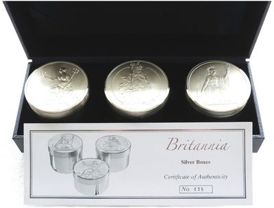 2006 Britannia Silver 3 Box Collection Box Coa - 20.479 Troy Ounces