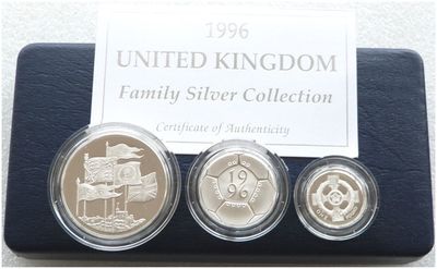 1996 Family Silver Proof 3 Coin Set Box Coa 1996 Family Silver Proof 3 Coin Set Box Coa