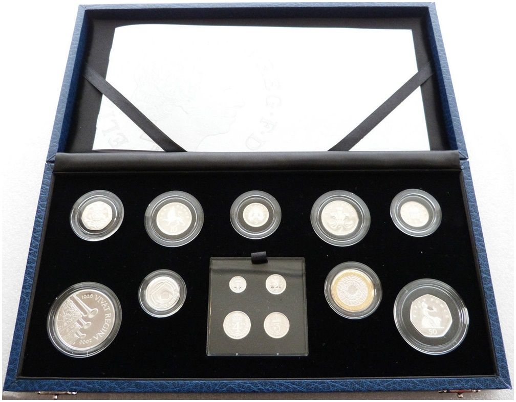 2006 Queen's 80th Birthday Silver Proof 13 Coin Set Box Coa 2006 Queen's 80th Birthday Silver Proof 13 Coin Set Box Coa