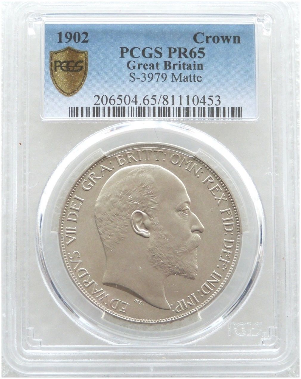 1902 Edward VII Coronation Crown Silver Matte Proof Coin PCGS PR65 1902 Edward VII Coronation Crown Silver Matte Proof Coin PCGS PR65
