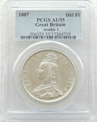 1887 Victoria Jubilee Head Double Florin Silver Coin Arabic I PCGS AU55 1887 Victoria Jubilee Head Double Florin Silver Coin Arabic I PCGS AU55