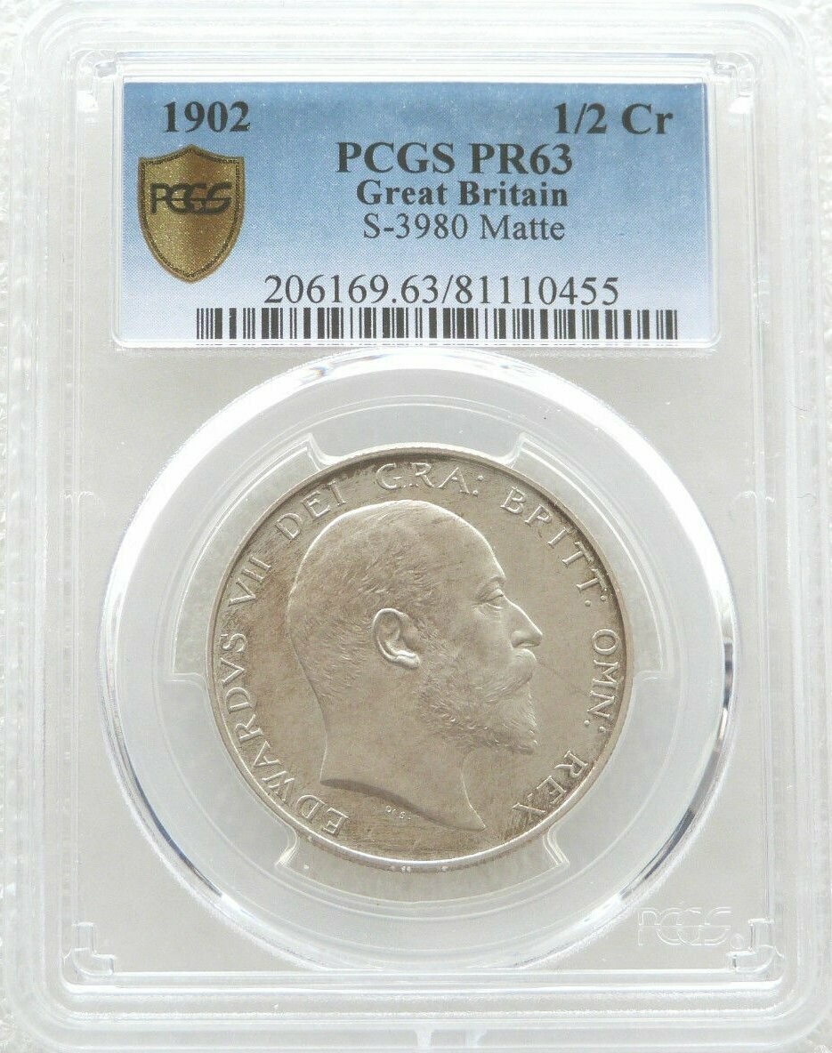 1902 Edward VII Coronation Half Crown Silver Matte Proof Coin PCGS PR63 1902 Edward VII Coronation Half Crown Silver Matte Proof Coin PCGS PR63