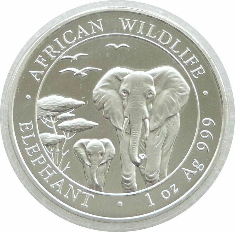 2015 Somalia Elephant 100 Shillings Silver 1oz Coin 2015 Somalia Elephant 100 Shillings Silver 1oz Coin