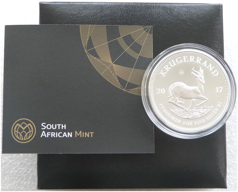2017 South Africa 50th Anniversary Privy Mark Krugerrand Silver Proof 1oz Coin Box Coa