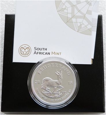 2018 South Africa Krugerrand Silver Proof 1oz Coin Box Coa