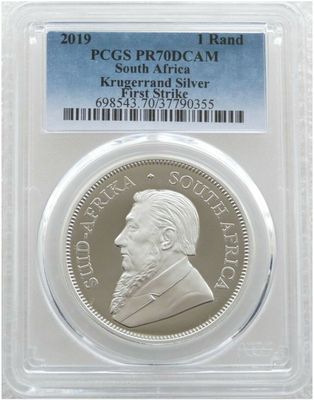 2019 South Africa Krugerrand Silver Proof 1oz Coin PCGS PR70 DCAM First Strike