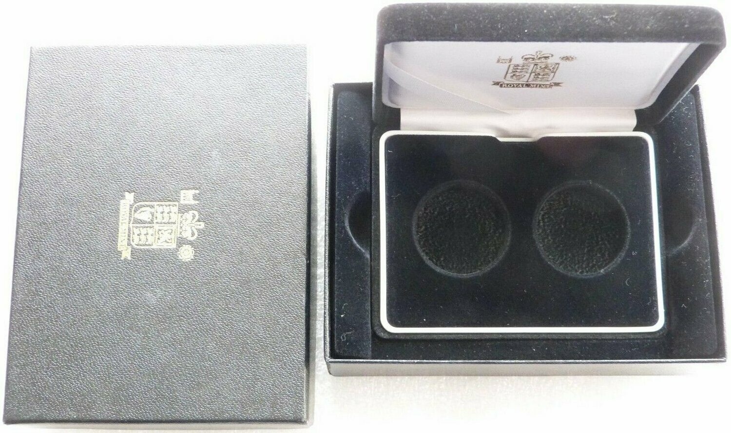 Royal Mint Black Suede Sovereign 2 Coin Set Box Set No Coins Royal Mint Black Suede Sovereign 2 Coin Set Box Set No Coins
