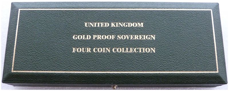 2002 - 2007 Royal Mint Gold Proof Sovereign 4 Coin Set Green Box No Coins 2002 - 2007 Royal Mint Gold Proof Sovereign 4 Coin Set Green Box No Coins