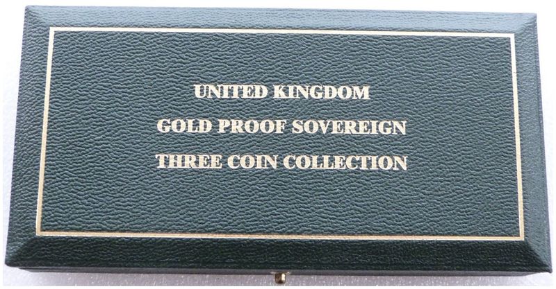 2001 - 2007 Royal Mint Sovereign Gold Proof 3 Coin Box No Coins 2001 - 2007 Royal Mint Sovereign Gold Proof 3 Coin Box No Coins