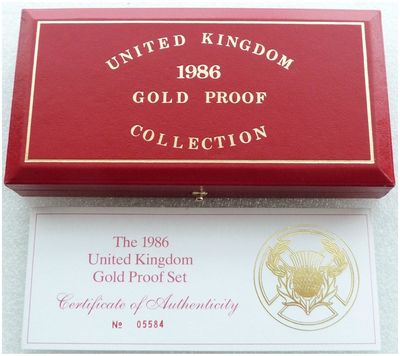 1986 Royal Mint Sovereign Gold Proof 3 Coin Set Box Coa No Coins
