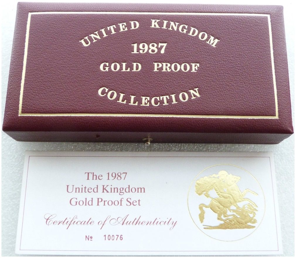 1987 Royal Mint Sovereign Gold Proof 3 Coin Set Box Coa No Coins 1987 Royal Mint Sovereign Gold Proof 3 Coin Set Box Coa No Coins