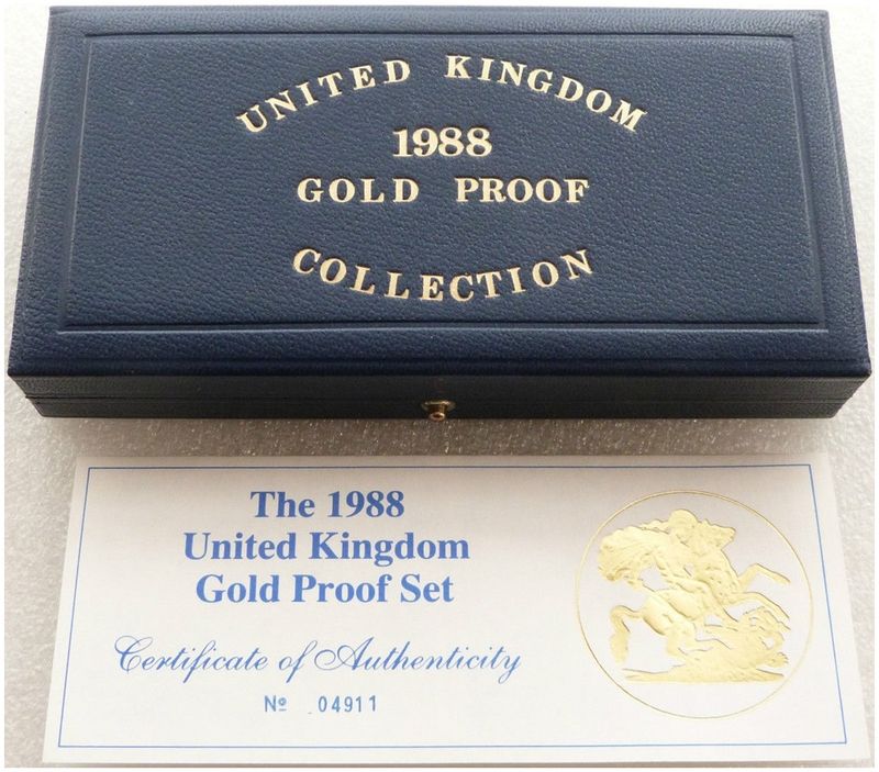 1988 Royal Mint Sovereign Gold Proof 3 Coin Set Box Coa No Coins