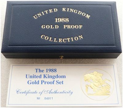 1988 Royal Mint Sovereign Gold Proof 3 Coin Set Box Coa No Coins