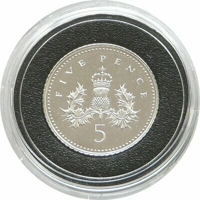 2000 Millennium Crowned Scottish Thistle 5p Silver Proof Coin 2000 Millennium Crowned Scottish Thistle 5p Silver Proof Coin