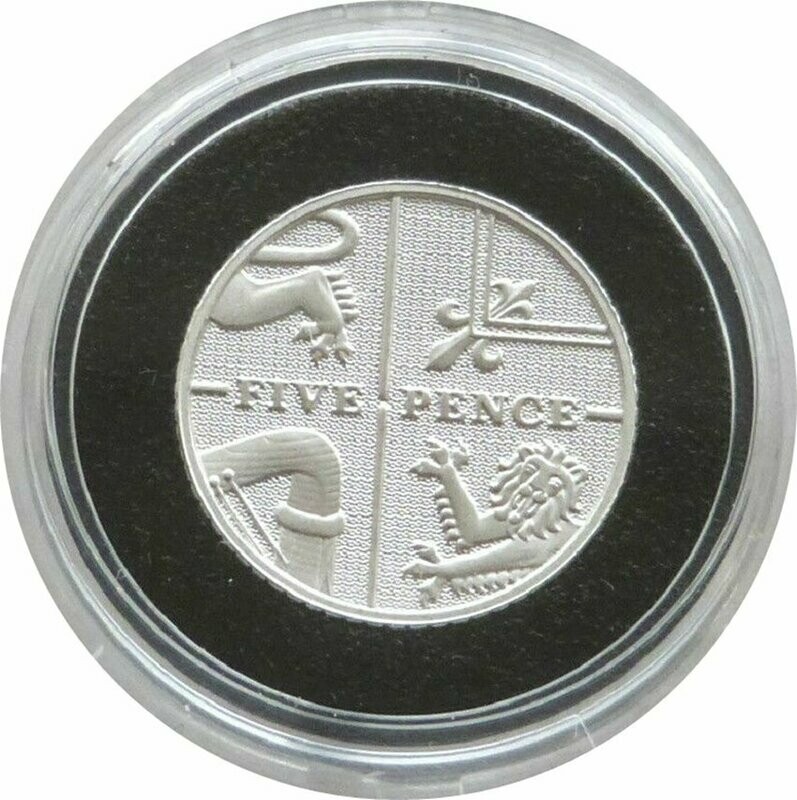 2009 Royal Shield of Arms 5p Silver Proof Coin 2009 Royal Shield of Arms 5p Silver Proof Coin