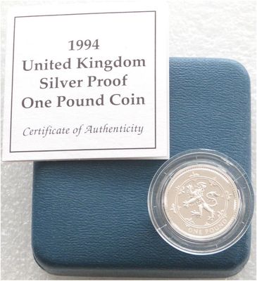 1994 Scottish Rampant Lion £1 Silver Proof Coin Box Coa